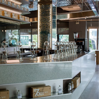 Comptoir LED en bois sur mesure haut de gamme, élégant, simple, moderne, décoration personnalisée, bar à café, boutique, présentoir