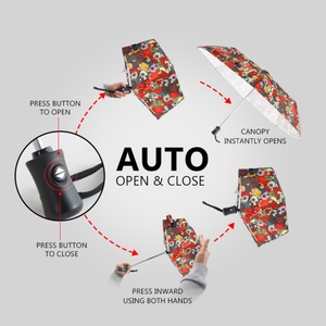 Automatic 3 Fold <b>Umbrella</b> Full Print Custom logo OEM ODM Fashion Wholesale Windproof Fashion Custom Fold <b>Umbrella</b> with logo - Product Image 2