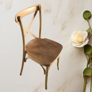 Ghế xếp chồng được bằng gỗ sồi nguyên khối kiểu lưng chữ thập - Product Image 1