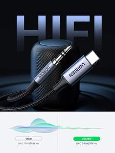 อะแดปเตอร์เสียง <span class=keywords><strong>UGREEN</strong></span> USB C เป็น <span class=keywords><strong>3.5</strong></span> มม. แบบ Hi-Fi สเตอริโอ <span class=keywords><strong>สาย</strong></span>เชื่อมต่อหูฟัง Type C เป็น <span class=keywords><strong>Aux</strong></span> สำหรับรถยนต์ <span class=keywords><strong>สาย</strong></span>ถัก - Product Image 3