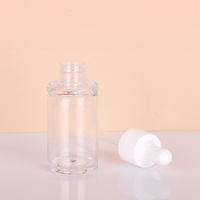Flacon compte-gouttes carré en PET transparent de 10 ml, flacon cosmétique personnalisé avec impression sérigraphique pour l'emballage d'huiles essentielles et de soins de la peau
