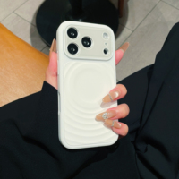 Protection d'objectif en silicone liquide avec attraction magnétique et coque de téléphone durable pour la série iPhone 17 Pro Max