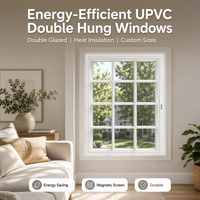Fenêtres à double battant en vinyle blanc de qualité supérieure, double vitrage, isolation thermique, efficacité énergétique, tailles personnalisées pour maison américaine moderne