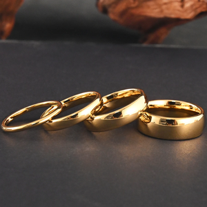 Bán buôn đơn giản vài Vàng Nhẫn cưới 10k tungsten carbide LỜI HỨA nhẫn cho các cặp vợ chồng phù hợp với tên 2mm 4mm 6mm 8mm - Product Image 2