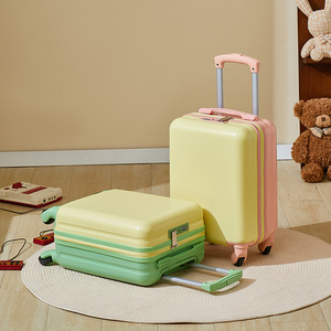New Korean-style ABS Spinner Trolley <strong>Suitcase</strong> <strong>Small</strong> Luggage 16inch Portable Travel Case Combination Lock Carry-On Customizable - Product Image 2