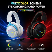 Casque de jeu Jinms Cyclones V9 Plus avec audio spatial 7.1, haut-parleur de 53 mm, deux batteries interchangeables, 150 heures d'autonomie