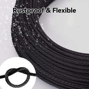 Cable de Acero Recubierto de Negro <span class=keywords><strong>7x7</strong></span> de 1/8'' Flexible, Resistente a la Corrosión, para Barandillas y Cercas - Product Image 5