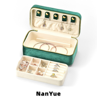 Boîte à bijoux en velours en gros, nouvelle collection, avec logo personnalisé, double couche, fermeture éclair, organiseur de rangement pour bijoux, étui de voyage portable pour femmes