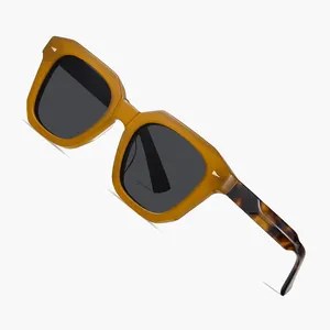 Nouveauté, lunettes de soleil en acétate, lunettes de soleil gravées épaisses et personnalisées, lunettes de soleil polarisées Gafas De Sol 2024 pour hommes