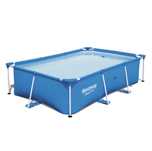 Piscine hors sol rectangulaire avec structure métallique, piscine familiale en PVC, 2,59 m x 1,70 m x 61 cm, légère, rapide à monter et à manipuler, résistante aux intempéries. - Product Image 2