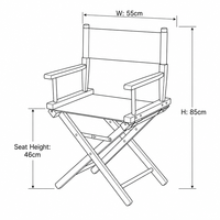 Chaise de camping pliable en bois massif de style côtier victorien avec tissu Oxford, durable et écologique, mobilier d'extérieur