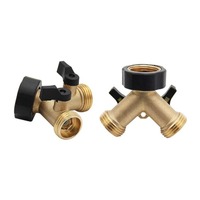 Adaptateur de robinet de raccordement de tuyau d'arrosage en laiton Y raccords de tuyau d'eau séparateur de connecteur à 2 voies
