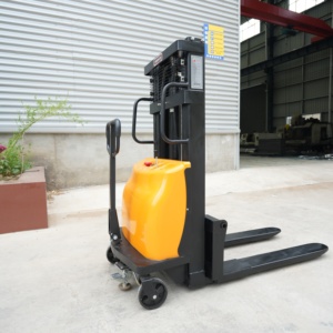 Gerbeur électrique à palettes, longueur de fourche 1500 mm, mât 3 étages, batterie au plomb-acide, utilisation en intérieur, modèle CDD-15 pour usine de fabrication - Product Image 4