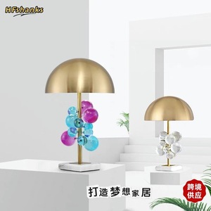 HFshanks Crystal <b>Ball</b> Table Lamp Marble Base <b>Led</b> Light Bedroom Living Room Nordic Decorative Ambient Lamp - Product Image 1