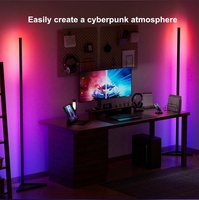 Lampe d'angle au sol à LED alimentée par USB 5V avec contrôle par application de rythme musical pour une lumière ambiante multicolore