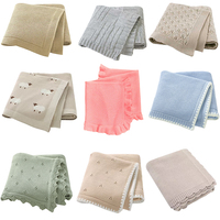 Venta caliente 100% algodón tejido Crochet Heirloom Swaddle manta patrón de lunares Super suave cuatro estaciones uso todas las ocasiones