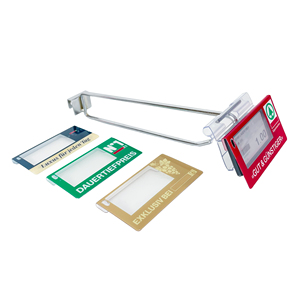Best Quality Custom Pvc Labels Clip Holder Strip Price Tag Holder with Adhesive Tape for Wire <b>Shelf</b> Slatwall <b>Hook</b> - Product Image 4