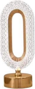 Lampe de table moderne de luxe en cristal LED tactile pour chambre à coucher, restaurant, bar, base d'ampoule E26, matériau PC, alimentation par batterie - Product Image 2