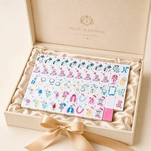 Juego de Mahjong Americano de Lujo Moderno, Plegable y Portátil, de <span class=keywords><strong>3</strong></span> Capas, con Fichas de Gelatina Miss Cowgirl, Acrílico Rosa, para <span class=keywords><strong>Club</strong></span> Nocturno - Product Image 2