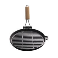 Ensemble de casseroles en fonte certifiées UE, antiadhésives, avec poignée en bois, forme ronde, compatibles gaz et induction, capacité 1-2L