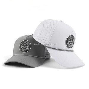 Casquette de baseball unisexe personnalisée en polyester à 5 panneaux, perforations découpées au laser, haute performance, avec cordon, pour le golf et le sport, vente en gros OEM - Product Image 2