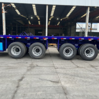Semi-remorque plateau supérieure à 3 essieux de 40 pieds, capacité de 40 tonnes, triple chargement, pour le transport de véhicules et de marchandises