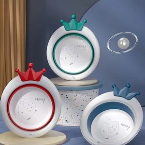 Lavabo para Bebé en Forma de Manzana, de Plástico, Verde, Rojo, Azul, de 0 a 12 Meses, Portátil, Plegable, Compresible, para Recién Nacidos - Product Image 1
