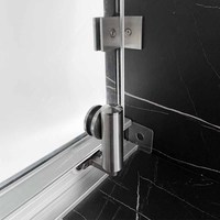Quincaillerie de porte de douche coulissante en verre sans cadre au design moderne accessoire de salle de bain peu encombrant écran en fibre de verre fini