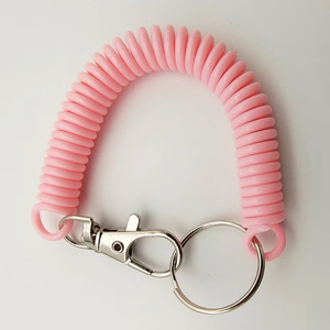 Porte-clés à ressorts hélicoïdaux rétractables avec fermoir à homard <span class=keywords><strong>cordon</strong></span> de laisse sécurité Anti-perte cordes extensibles téléphone portable lanière de poignet élastique - Product Image 5