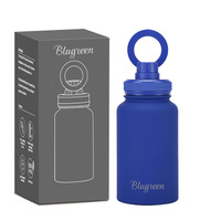 Bouteille d'eau en acier inoxydable avec couvercle magnétique, 650 ml, bouteille de sport à double paroi isolée sous vide avec support magnétique pour téléphone