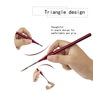 Nuevos pinceles de pintura con mango de madera diseño triangular pintura <span class=keywords><strong>por</strong></span> números suministros de arte <span class=keywords><strong>acuarela</strong></span> y pintura al óleo acrílica pincel de pintura - Product Image 2