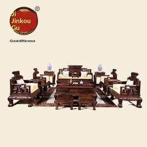Muebles de Madera de Redwood, Librería de Gran Volumen, Estilo Clásico Ming Qing, Madera Maciza de Guangdong, Juego de 15 Piezas, Ramas Grandes de Redwood Rojo - Product Image 4