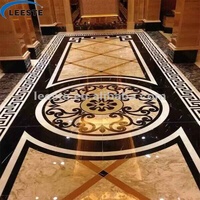 Prix bas, marbre, jet d'eau, pierre, jet d'eau, médaillon, tapis, carrelage blanc pour sol