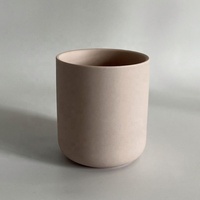 Nuevo Recipiente para Velas de Cerámica Mate Nórdico Personalizado de 12 oz y 375 ml, Frasco Redondo Blanco para Velas con Tapa