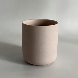 New 12oz 375ml Nordic Custom Cute Matte <b>Ceramic</b> <b>Candle</b> Vessel <b>White</b> Round <b>Candle</b> <b>Jar</b> With Lid - Product Image 2