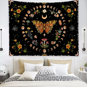 Tapisserie murale Mandala, décoration artistique de chambre, style esthétique Hippie Boho, papillon, couverture en tissu HD, tapisserie murale Trippy - Product Image 4