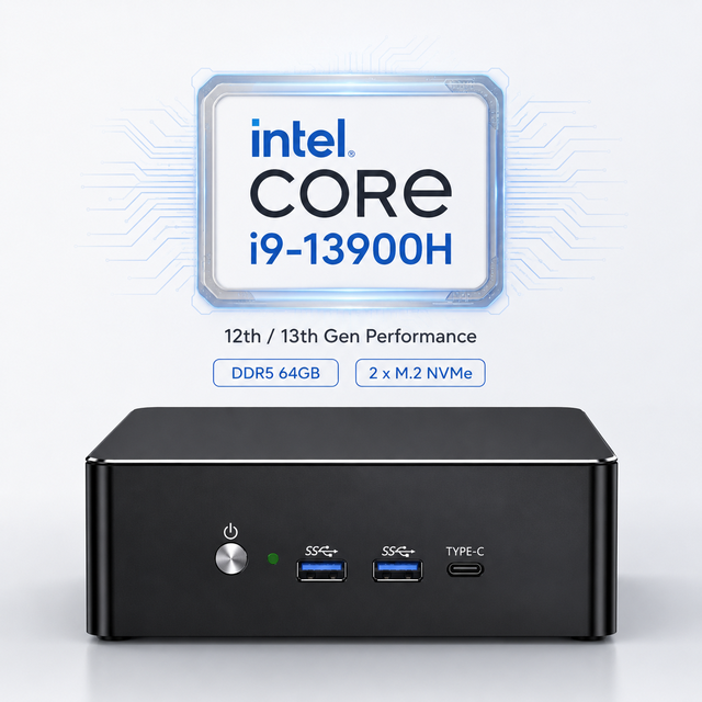 Mini PC 12th 13th I5  I7 I9  13900H  Mini Gaming PC Win11 Pro 4K  WiFi6  Business Mini Computer