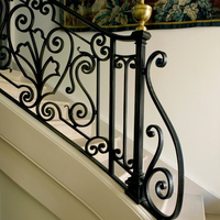 Escalier en colimaçon de haute qualité en fer forgé, escalier extérieur en forme de L, en fonte et en verre