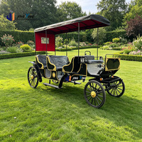 Wagon de tourisme électrique personnalisé à dorure dorée, multi-places, avec auvent, châssis en acier, capacité de charge 850 kg, transport usine