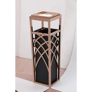Hotel trash bin lobby elevator entrance shopping mall corridor stainless steel belt ashtray high-grade metal trash can garbage