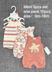 Paquete de <span class=keywords><strong>3</strong></span> Mamelucos de Verano de Manga Corta 3M/6M/9M/12M/18 Meses Mamelucos de Manga Corta y Sin Mangas - Product Image 4