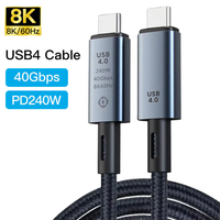 Câble de charge PD 240W, 8K 60Hz, USB4, transfert de données 40 Gbps, câble de charge rapide pour Thunderbolt 4, Macbooks, iPad Pro, Hub, Docking