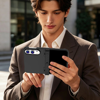Coque de protection pour Iphone Duo, avec support à charnière, protection d'écran en verre trempé intégré, coque de téléphone mate pour Iphone Duo