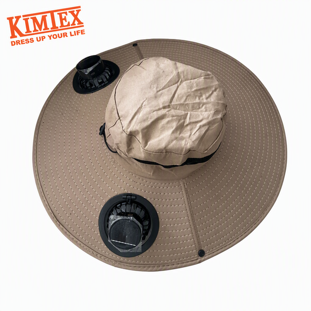 Outdoor Work Cap Solar Powered Fan Hat Sun Hat Cooling Hat Wide Brim for Outdoor