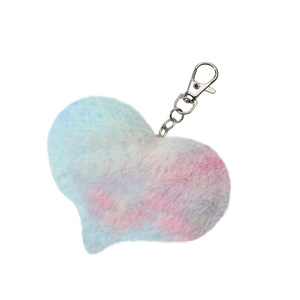 Llavero de felpa en forma de corazón, colgante iridiscente suave para bolsos de mujer, accesorios, mosquetón de dibujos animados de estilo coreano - Product Image 5
