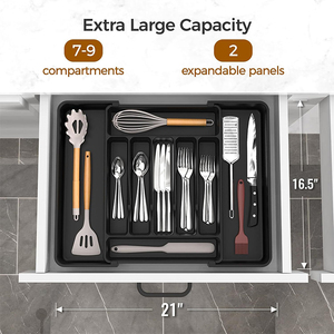 Organizzatore per <span class=keywords><strong>posate</strong></span> extra large espandibile, vassoio <span class=keywords><strong>porta</strong></span> <span class=keywords><strong>posate</strong></span> da cucina, organizer per utensili da cucina, <span class=keywords><strong>porta</strong></span> <span class=keywords><strong>posate</strong></span> regolabile - Product Image 2