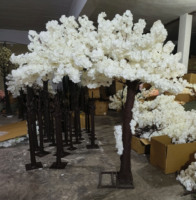 Arbre artificiel de cerisier en fleurs de grande taille pour intérieur et extérieur, décoration de mariage et de fête, haute simulation, cerisier en fleurs blanc et rose