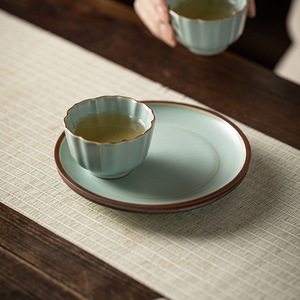 Ru Ware Teapot Stand Ceramic Traditional Chinese Style For Kung Fu <b>Tea</b> <b>Set</b> Dry Brewing Table Household Use - Product Image 3