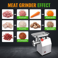 Hachoir à viande électrique professionnel 850W pour cuisine commerciale et domestique, capacité 150kg/h, idéal pour la préparation de saucisses en restaurant