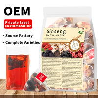 Sachets de thé aux saveurs florales chinoises naturelles et saines, Ginseng transfrontalier Cinq Trésors, Six Trésors, Dix Trésors